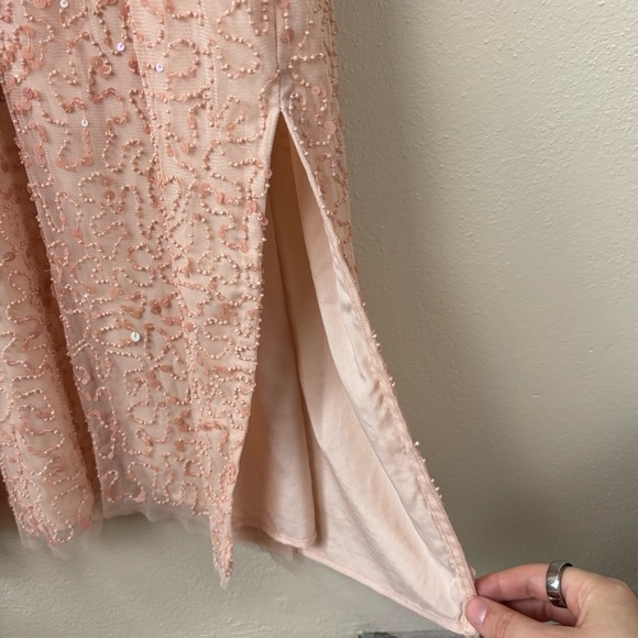 NWOT Anthropologie Forever That Girl Dunne Beaded Midi Dress Blush Pink Size 14 - Picture 6 of 9